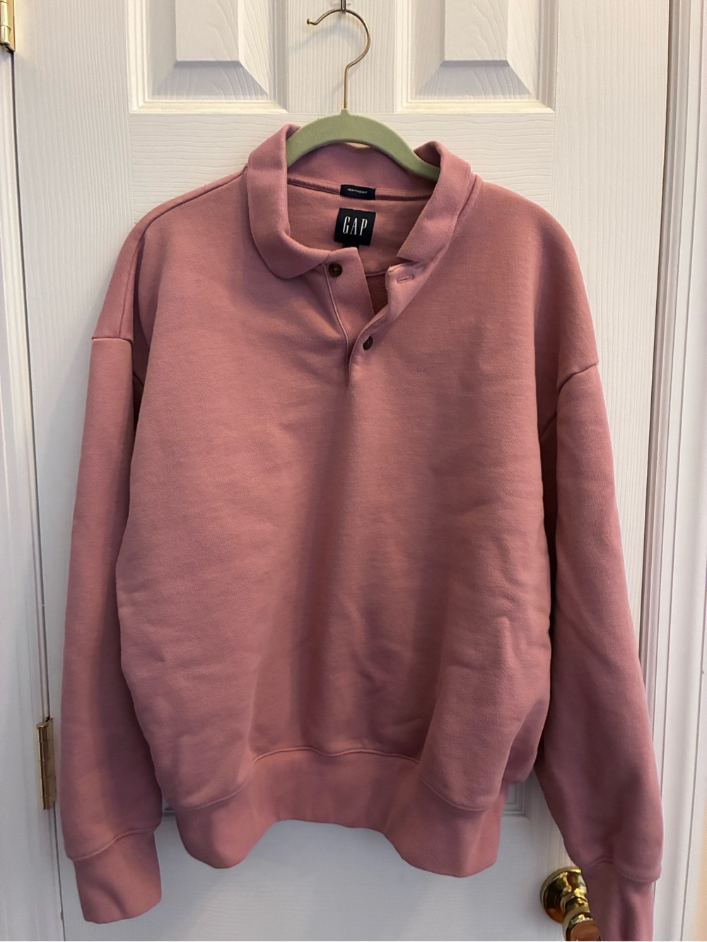GAP Men's Dusty Rose Crewneck Polo Sweater size Medium